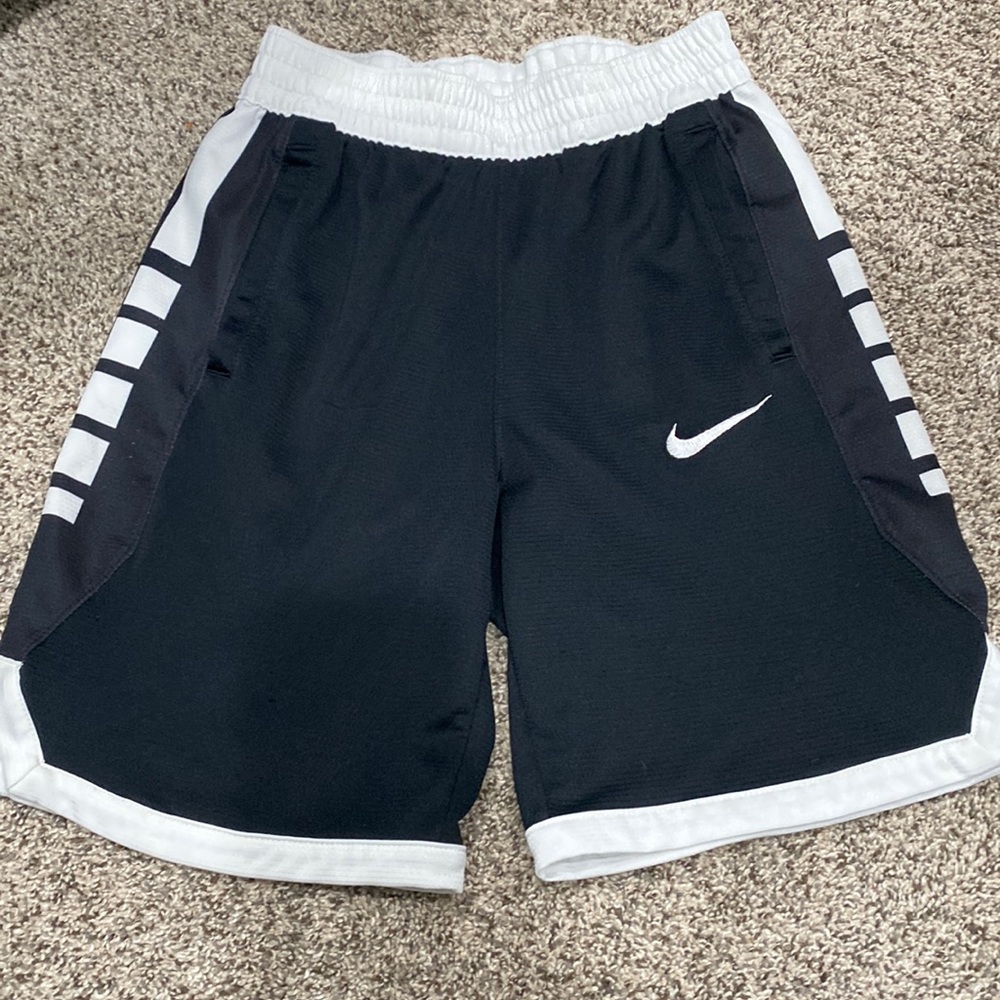 Black and white Nike elite basketball shorts